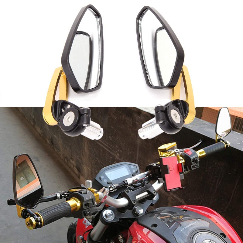 MISS MOLY 7/8 22mm Motorcycle Handlebar End Mirrors Oval CNC Billet Aluminum Side Rearview Mirrors for Honda Yamaha Suzuki Kawasaki - Image 4